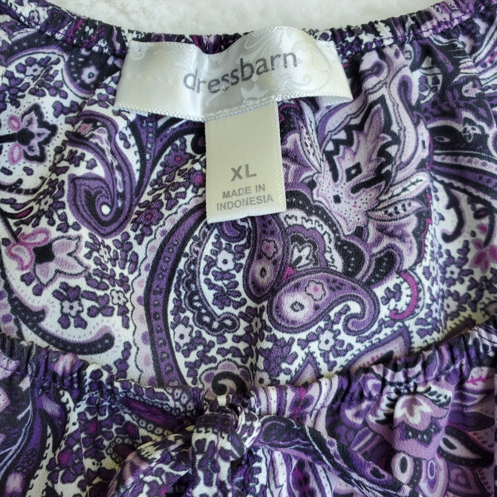 Purple Paisley Women's Top Size XL - Picture 3 of 7